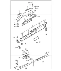 Armaturenbrettverkleidung mit Einbauteilen 911 BIS 1985