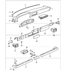dashboardbekleding met montagedelen 911 vanaf 1986