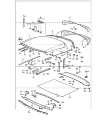 capote, guarnizione, parti singole 911 1984-86