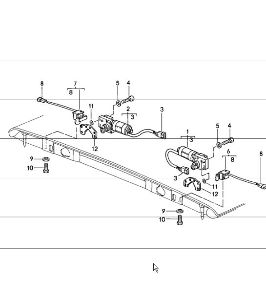 convertible top catch electrically adjustable 911 M439 1986 onwards