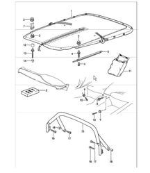 tonneau cover, protective bracket 911 1984-86