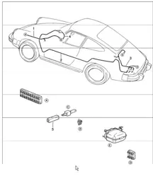 wiring harnesses: rear window wiper 911 1984-86