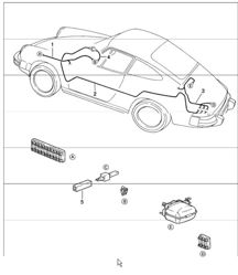 wiring harnesses: rear window wiper 911 1984-86