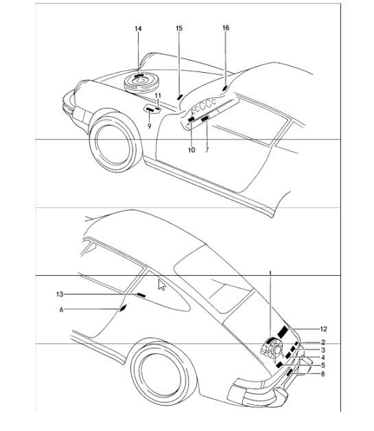 Diagram 001-05 Porsche 996 C4 3.4L 1997-08/01 Accessories & others 