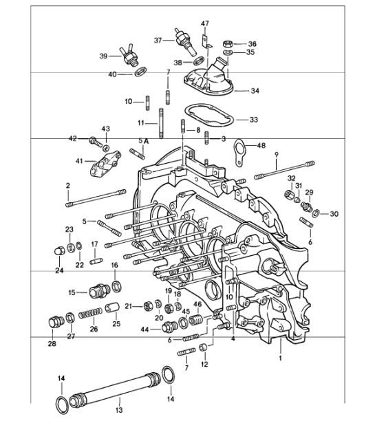 Diagram 101-05 Porsche Cayenne MK1 (955) 2003-2006 Moteur