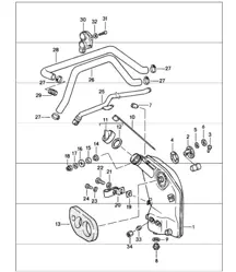 linee serbatoio olio lubrificazione motore 911 1987-89