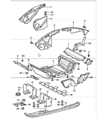 capot moteur conduit d'air 911 1987-89