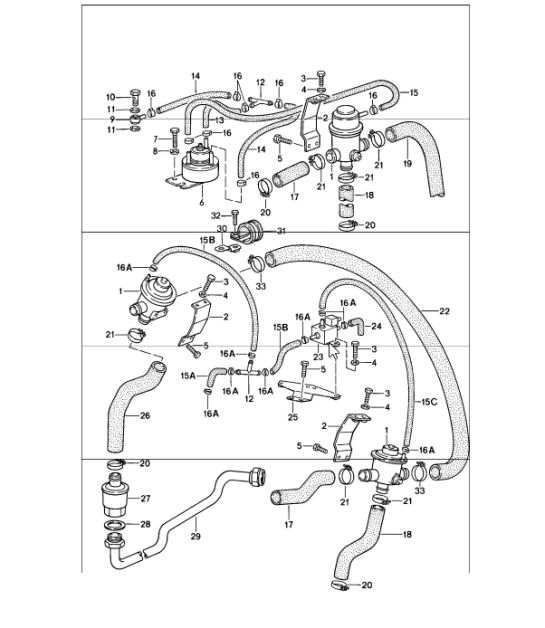 injection d'air 911 TURBO 930.66/68 1987-89