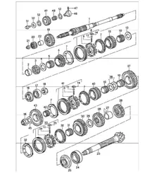 tandwielen en assen Tandwielsets met 5 versnellingen zie groep 3/03/10