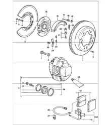 brake rear axle 911 CARRERA 1987-89