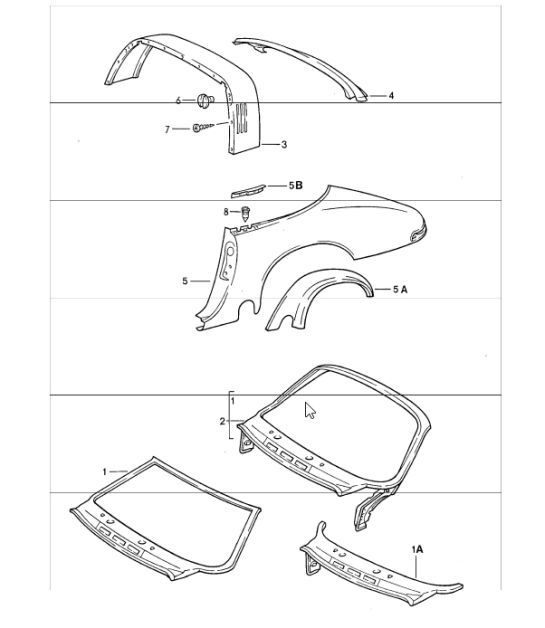 Diagram 801-40 Porsche 924 (1977-1988)  车身