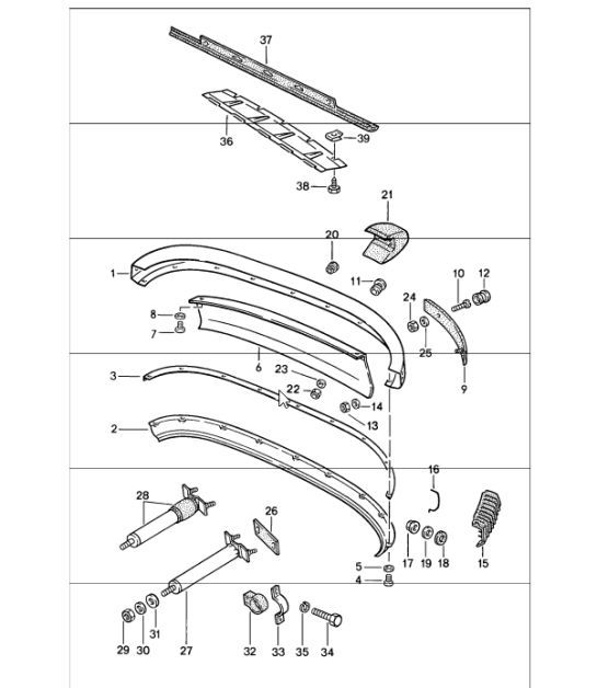 Diagram 802-05 Porsche 996 (911) (1997-2005) Karosserie