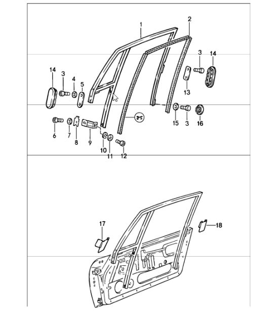 deurruitframe 911 COUPE 1987-89