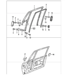 Türglasrahmen 911 COUPE 1987-89