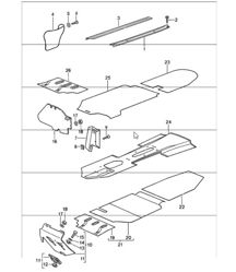 voering voetenruimte uitneembare tapijten 911 1987-89
