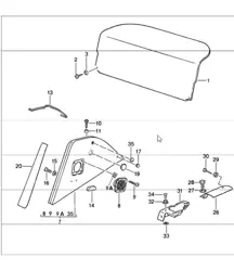 Innenausstattung hinten 911 1987-89 CABRIO / SPEEDSTER