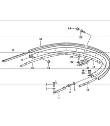 Verdeck, Klammer, Einzelteile 911 CABRIO 1987-89