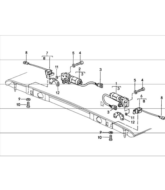 convertible top, catch electrically adjustable 911 CABRIO M439 1987-89