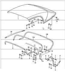 cubierta de capota, estructura de capota, piezas sueltas 911 SPEEDSTER 1989
