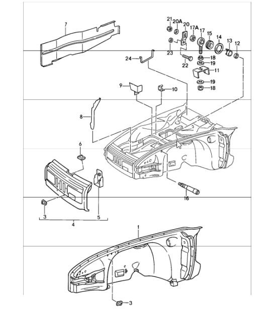 modelo especial flatnose design revestimiento interior frontal 911 TURBO M506 1988-89