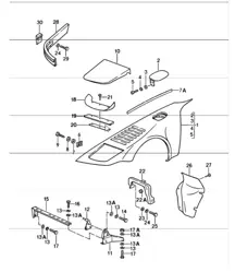 Sondermodell Flatnose Design Außenverkleidung Frontflügel 911 TURBO M506 1988-89