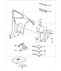 Sondermodell Flatnose-Design Außenverkleidung hinten 911 TURBO M506 1988-89