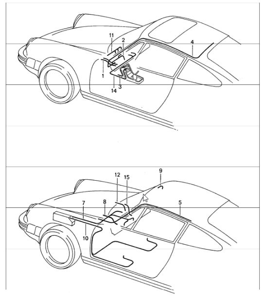 cablaggio carrozzeria abitacolo 911 1987-89