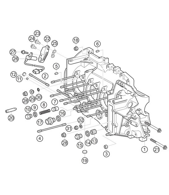 Diagram 01-01-01 Porsche 968 (1992-1995) Engine
