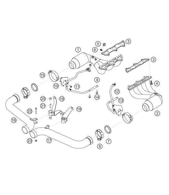 Diagram 2.2-06 Porsche 991 (911) MK1 2012-2016 Fuel System, Exhaust System