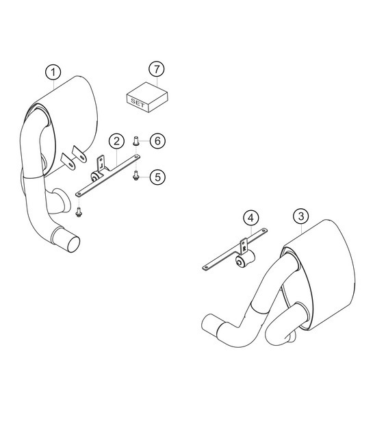 Diagram 2.2-07 Porsche 991 (911) MK1 2012-2016 Fuel System, Exhaust System