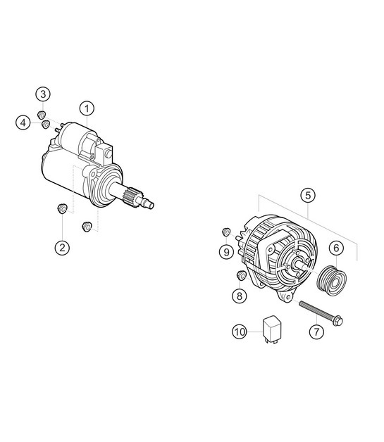 Diagram 9.9-05 Porsche 991 (911) MK1 2012-2016 Electrical equipment