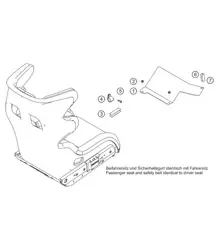 Asiento de pasajero opcional 911 (991) GT3 CUP 2018 - 2019