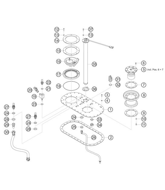 Diagram 2.2-02 Porsche Boxster 986 2.5L 1997-99 Fuel System, Exhaust System