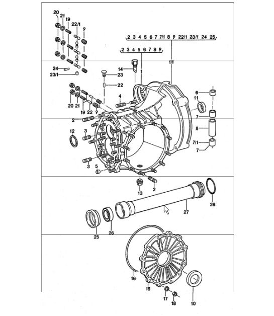 transmisión de repuesto, caja de transmisión 911 TURBO 1975-77
