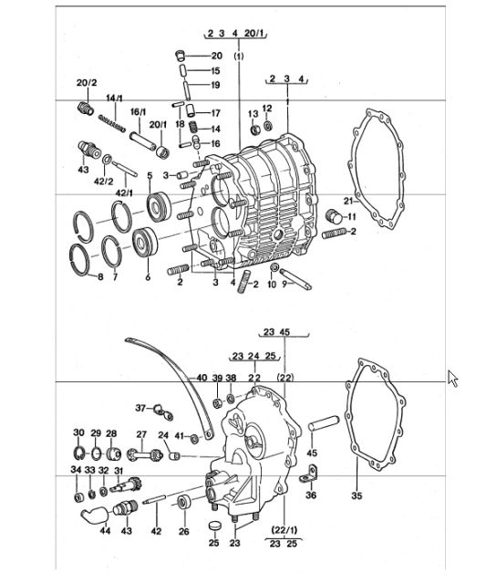 gear housing, transmission cover 911 TURBO 1975-77