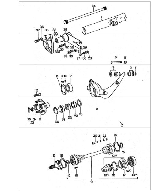 rear axle 911 TURBO 1975-77