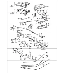 actuating lever, handbrake, manual throttle 911 TURBO 1975-77