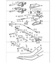 actuating lever, handbrake, manual throttle 911 TURBO 1975-77