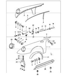 exterior panelling front 911 TURBO 1975-77
