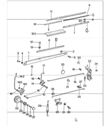 installation parts for door 911 TURBO 1975-77