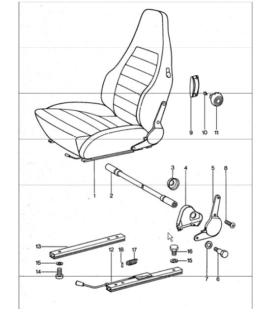 sports seat complete 911 TURBO 1975-77
