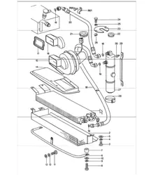 airconditioning, condensor, leidingen voor 911 TURBO 1975-77