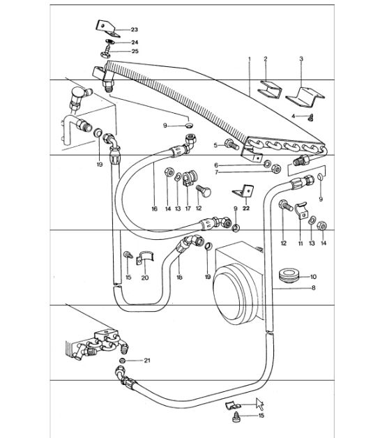 air conditioner, condenser, lines rear 911 TURBO 1975-77