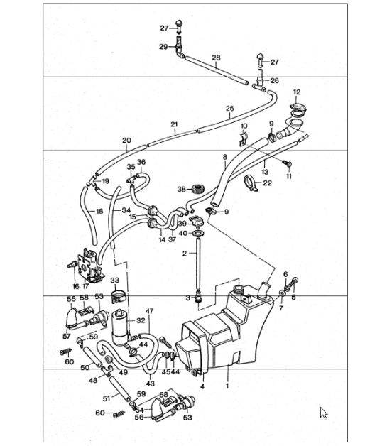 windscreen washer system together with headlight washer system 911 TURBO 1975-77