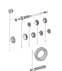 Gear wheel sets for 5-speed Transmission (Model: 914.300/01, 914.300/11, 914.300/12)  914 1970-76