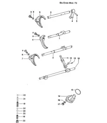 Tiges de changement de vitesse pour boîte de vitesses à 5 vitesses (modèles : 914.300/01, 914.300/11) 914 >>1972