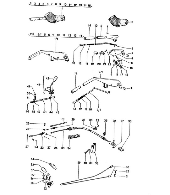 Freno a mano / Acceleratore manuale / Riscaldamento / Attuatore 914 1970-76