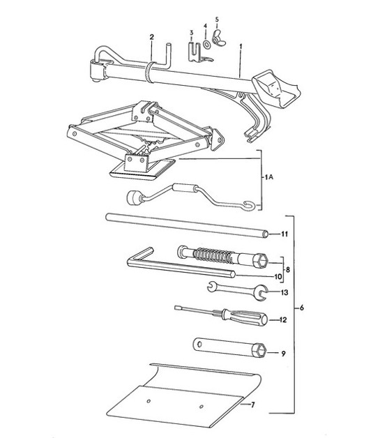 Diagram 001-000 Porsche 968 CS 3.0L 1993-95 Accessories & others 