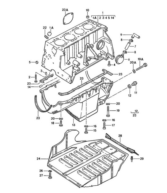 Diagram 101-010 Porsche 970.2 Panamera S E-Hybrid V6 3.0L (416Hp) 2014-16 Engine