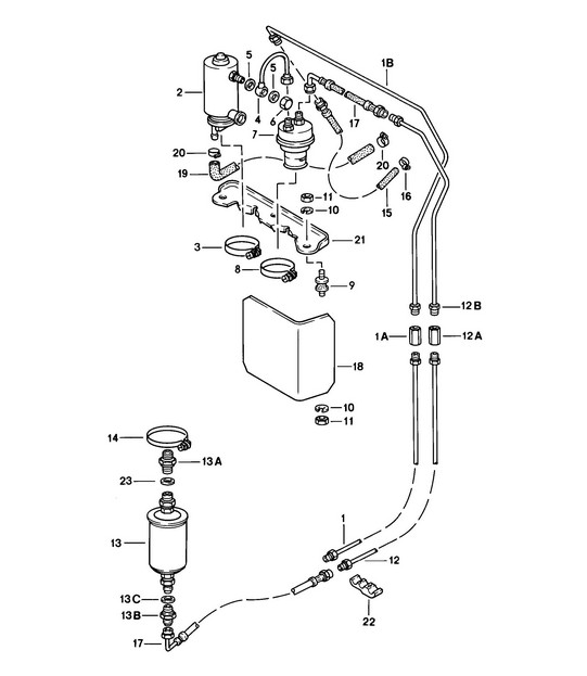Fuel system - (F >>92461 04800) - 924 1976-79